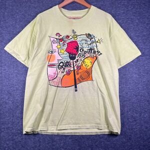 Vintage 1997 Bite of Seattle Festival T-Shirt Lime Green Single Stitch 90s L